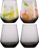 Alpina Tumbler Smoke waterglazen / drinkglazen - 4x stuks - 450 ml - Luxe glazen - grijs - semi transparant