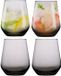 Alpina Tumbler Smoke waterglazen / drinkglazen - 4x stuks - 450 ml - Luxe glazen - grijs - semi transparant