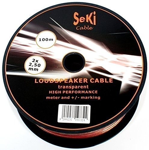 SeKi 2x2,50mm2-100m - transparant - CCA - audiokabel - luidsprekerkabel