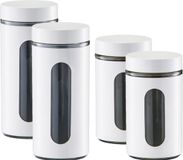 Zeller - 4x keuken voorraadpotten rvs - 2 formaten 900 ml en 1200 ml