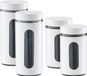 Zeller - 4x keuken voorraadpotten rvs - 2 formaten 900 ml en 1200 ml