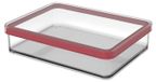 Boîte de conservation rectangulaire - 1 litre - Plastique sans BPA - Hermétique avec joint rouge - Pour aliments au réfrigérateur