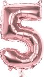 Boland - Folieballon '5' roségoud (36 cm)