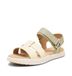 Sorel Ona Ave enkelbandje platte sandalen voor dames, Honingwitte poederkeperstof, 40.5 EU