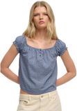 Superdry - Geweven top met korte mouwen en halve knoopsluiting - Dames - Tops