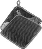 Westmark pannenlappen – Handige pannenlappen voor veilig werken aan het fornuis en de oven, keukenhandschoenen met hittebestendigheid tot 250 °C – Grijs/antraciet