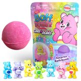 ZIMPLI - Grote Care Bears badbom, verrassing, 7 Care Bear-speelgoed om te verzamelen in totaal, één per badbom, badspeelgoed om te verzamelen voor kinderen, om kerstkousen te vullen