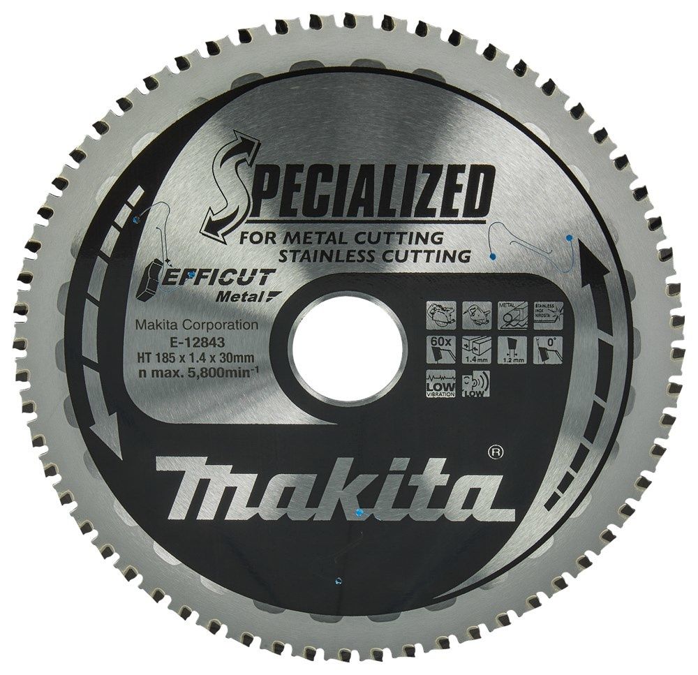 Makita E-12843 TCT Lame de scie 185 x 30 mm 60 dents