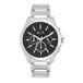 Armani Exchange Silver tone Watch For Men, Quarz-Chronographenwerk und 44mm Gehäusegröße mit Edelstahlarmband