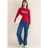 CECIL Shirt met tekst Beaujolais rood M