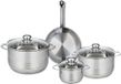 Fackelmann Set van 1 Koekenpan 24 cm en 3 kookpotten 14, 20 en 24 cm Elo Profi Brillant