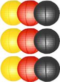 Merkloos Duitse vlag Set van 12x stuks Duitse vlag kleuren luxe party lampionnen dia 25 cm voor tuinfeest
