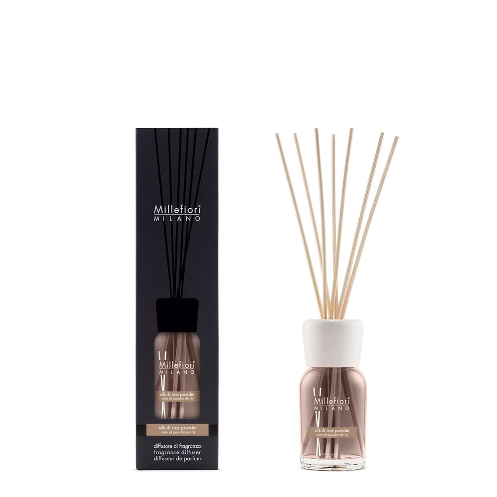 Millefiori Silk & Rice Powder Reed Aroma Diffuser - Brown - 100ml