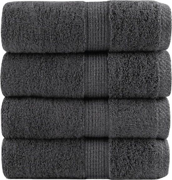 vidaXL Gastendoekjes SOLUND 4 stuks 600 g/m² 30x50 cm Antracietkleur Katoen