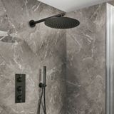 Hudson Reed Douchekraan Thermostatisch 2-Weg met aan de Muur Gemonteerde Douchekop en Handdouche Modern - Noir