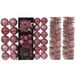 Decoris Kerstversiering set - oudroze - kerstballen, ornamenten en folie slingers - kunststof
