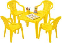 Pro Garden Kinder Tuinset - Geel - Kunststof - Kindertafel en Stoeltje