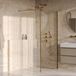 Brauer Oblivion douche à l'italienne verre clair 100 x 200 cm avec paroi latérale 30 cm incl. revêtement en verre PVD or brossé