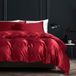 TRANKIELO® Housse de couette 135x200cm Rouge Vin Rouge - Microfibre Satin avec Fermeture Éclair & Taie d'oreiller 80x80cm