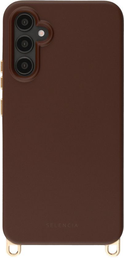 Selencia Rivièra MagSafe Backcover met afneembare haakjes voor de Samsung Galaxy A34 (5G) - Choco Brown