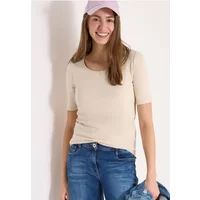 Cecil B317515 Basic T-shirt van katoen voor dames (1 stuk), Parelmoer beige