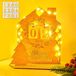 Houten Adventskalender met LED-lichtsnoer - 24 dagen aftelkalender voor Kerstmis