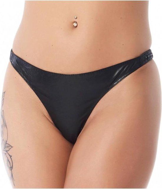 Rimba - Lederen G-String Dames S/M Zwart