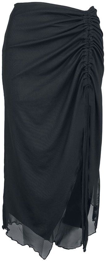 Banned Umbra Mesh Ruched Dames Midirok - zwart - XS