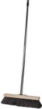 Buemag Brumag bezem voor binnen gebruik - bezemkop hout - 28 cm breed - steel metaal 130 cm - voor alle vloeren - zachte haren