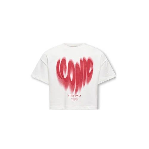 ONLY KIDS ONLY GIRL T-shirt wit/rood