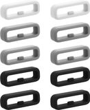 kwmobile 10x Horloge band lusje geschikt voor 20mm Smartwatch Strap (Universal) lus bandje voor Fitness tracker en smartwatch van silicone - grijs / zwart / wit