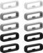 kwmobile 10x Horloge band lusje geschikt voor 20mm Smartwatch Strap (Universal) lus bandje voor Fitness tracker en smartwatch van silicone - grijs / zwart / wit