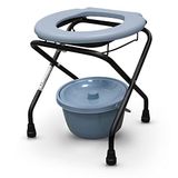 QUIRUMED Toiletstoel met toilet, licht, inklapbaar, afneembaar, met afneembaar toilet, wc-stoel, voor ouderen, voor gehandicapten