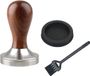 Unyqoos® Presse à expresso 51 mm – Tamper Inox avec manche en bois véritable