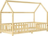 en.casa Kinderbed Sisimiut met uitvalbeveiliging 90x200 cm houtkleurig