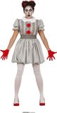 Fiestas Guirca Niet Zo Vrolijke Grijze Scary Clown Kostuum voor Dames (XL/XXL)
