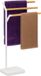 Relaxdays Handdoekenrek badkamer - 3 stangen - staand - bamboe - metaal - wit