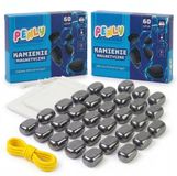 Jeu de pierres magnétiques – lot de 2 x 60 pièces, 120 pierres magnétiques, jeu de stratégie et d'adresse à partir de 8 ans, jeu de voyage pour la famille