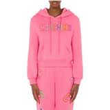 Moschino Sweatshirt en coton biologique au crochet avec logo Rose