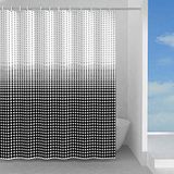 Gedy G-Ipnosi Douchegordijn, douchegordijn 240 x 200 cm, van PES, 100% waterdicht, wit en zwart, design R&S, douchegordijn met 12 ringen, 2 jaar garantie