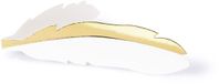 PartyDeco Naamkaartjes / plaatskaartjes veer - Bruiloft - wit / goud - 10x stuks - 10 x 3 cm