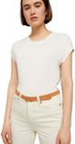 Tom Tailor Denim - TTMEGHAN smalle leren riem met afgeronde gesp - Maat 95 - light cognac