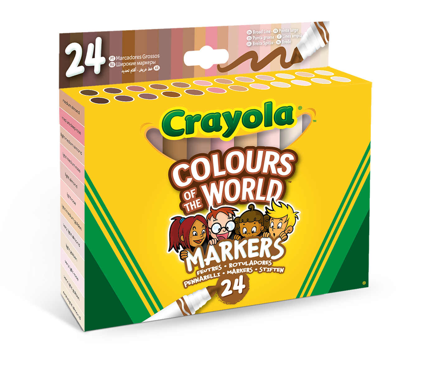 crayola Colors of the World - 24 Viltstiften met kegelpunt