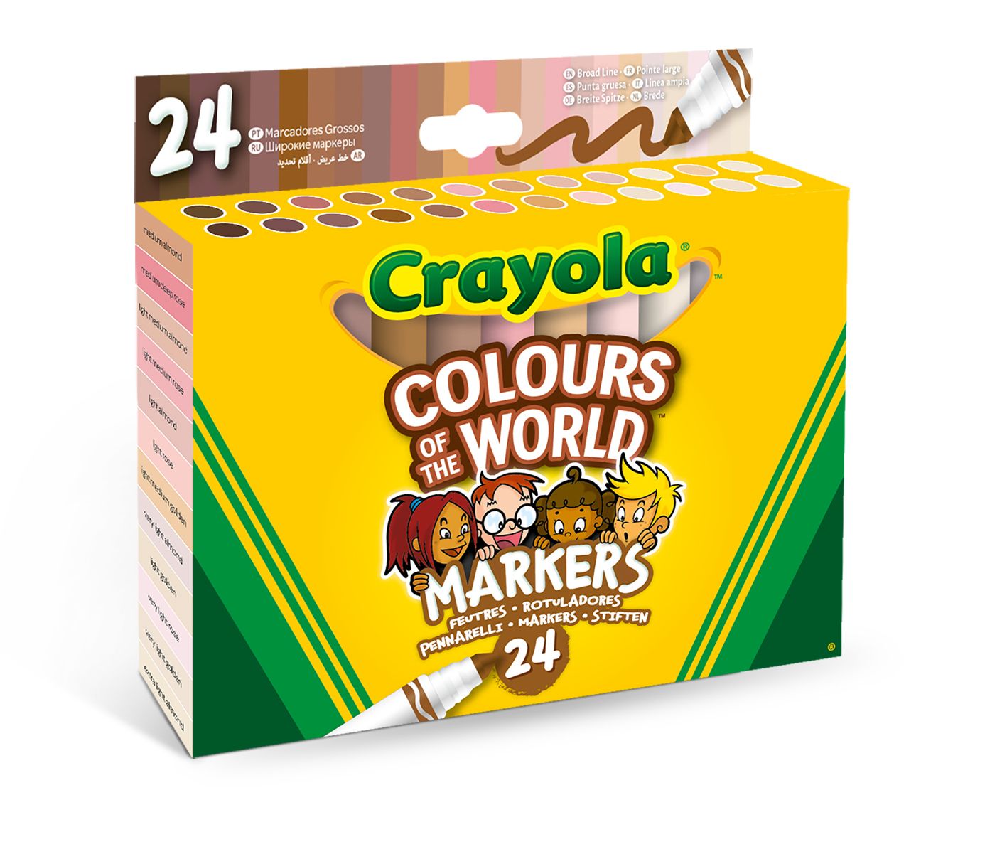 Crayola Colors of the World - 24 Viltstiften met kegelpunt