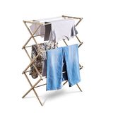 Tower T873020MSH 3-laags compacte airer met 11 droogstangen, rekken voor schoenen, opvouwbaar ontwerp, antislipvoeten, draagvermogen 10 kg, Latte