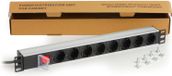 Link LKMP08S Multistekker voor rack 19 - 8 Schuko-stopcontacten met schakelaar - Schuko-stekker 16 A