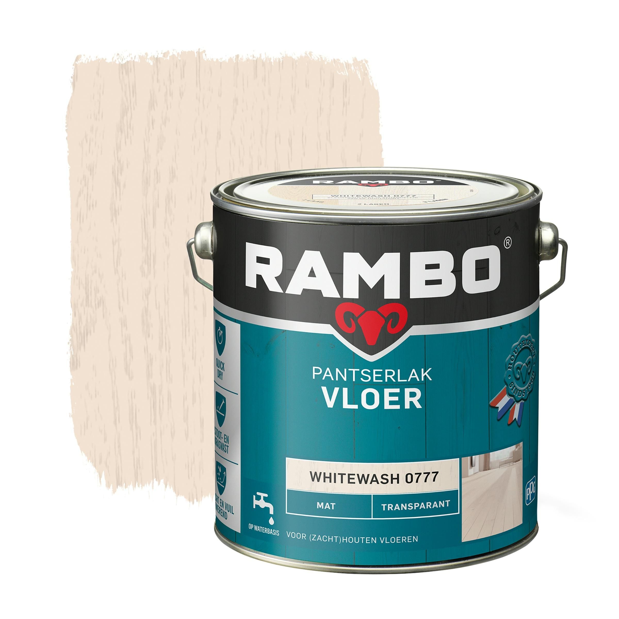 Rambo pantserlak vloer transparant mat whitewash - 8716242889298