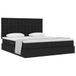 vidaXL Lit de rangement avec tête de lit avec rangement Noir 200 x 200 cm Tissu
