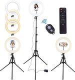 AGM Ring Light 35,5 cm met statief, bluetooth-afstandsbediening met 3 lichtmodi, 10 helderheidsniveaus, led-selfiering, licht voor video, fotografie