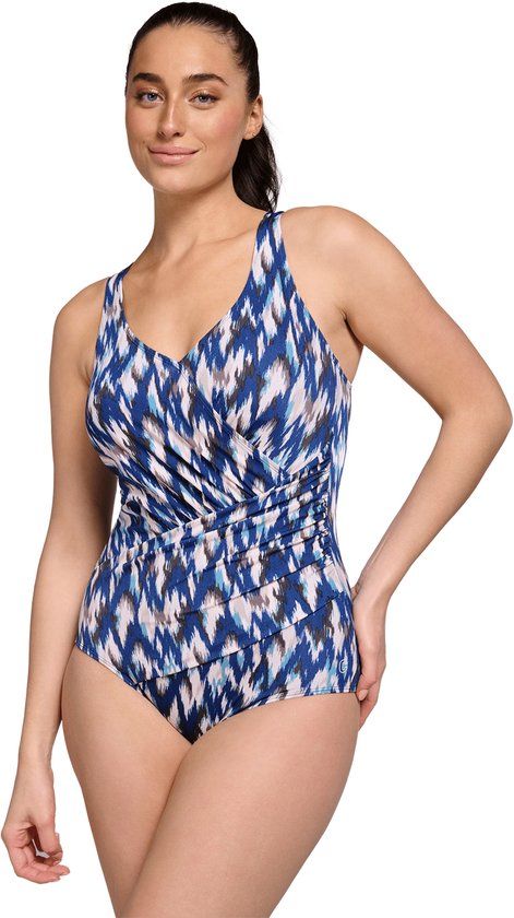 Ten Cate Badpak Soft Cup V-Neck Ikat Blue Dames Maat 48